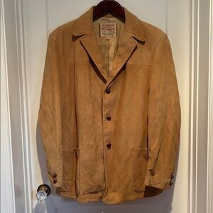 Vintage McGregor suede notched lapel 3 button jacket with pockets
